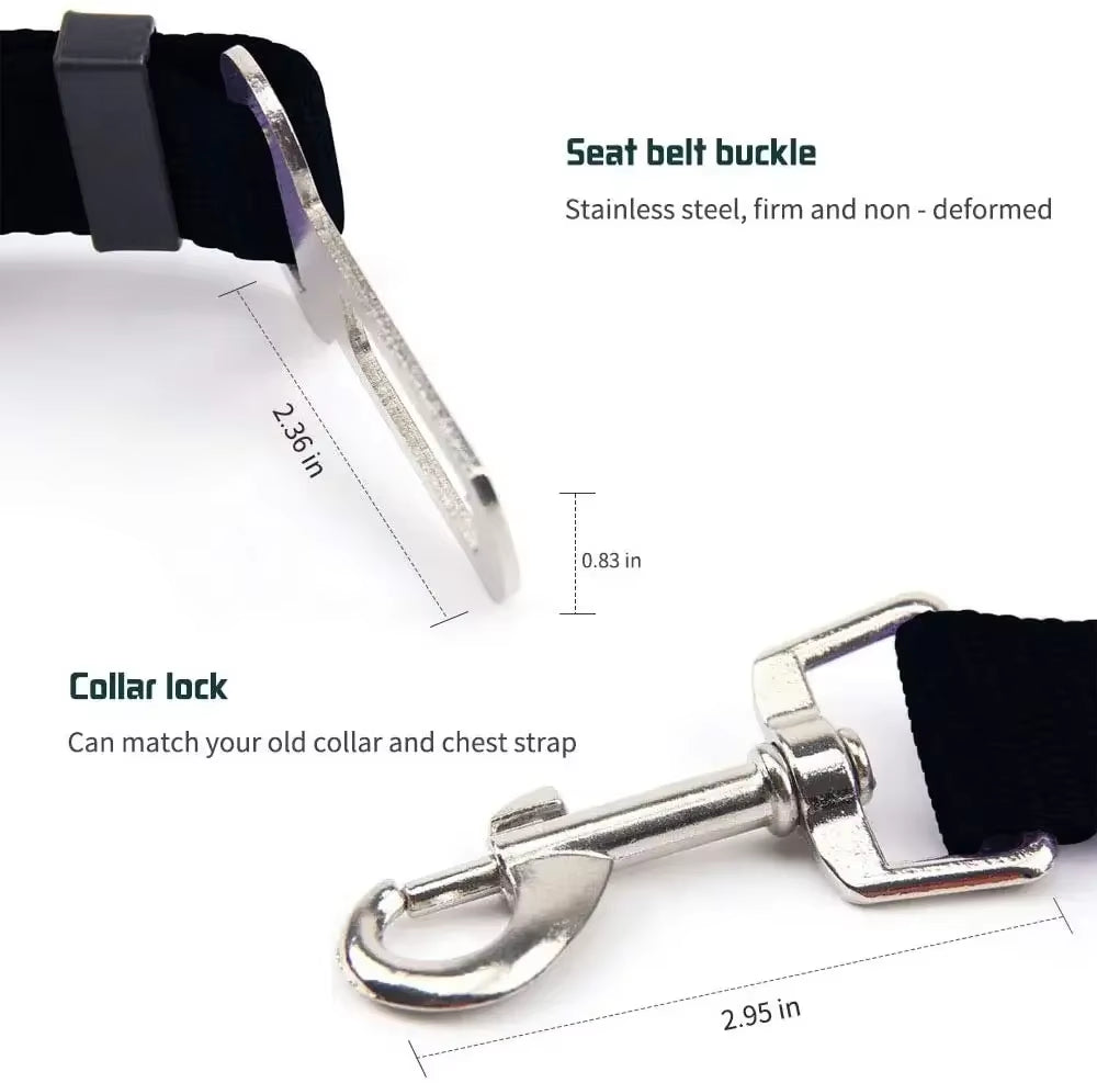 Secure Your Pet with Our Adjustable Dog and Cat Car Seat Belt - Safety Harness for Travel