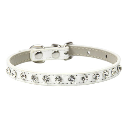 Luxury Rhinestone Rivets Cat Collar Leather Small Dog Collars Puppy Neck Strap for Kitten Accessories Wholesale / Dropshipping