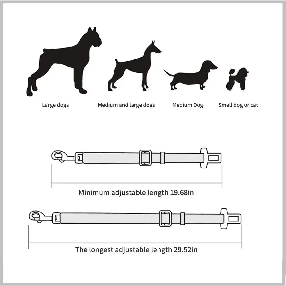 Secure Your Pet with Our Adjustable Dog and Cat Car Seat Belt - Safety Harness for Travel