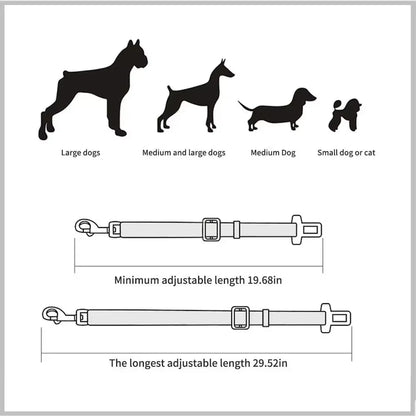 Secure Your Pet with Our Adjustable Dog and Cat Car Seat Belt - Safety Harness for Travel